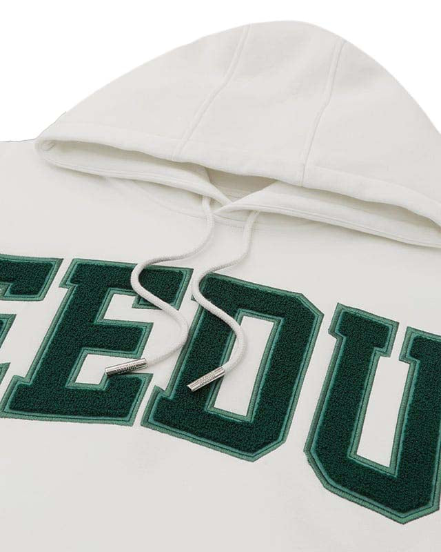 Close up of Geedup Team Logo Hoodie White Green au.sell store
