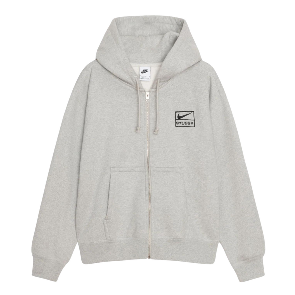 Nike x Stussy Fleece Zip Hoodie Grey Heather (FW23) - Available now at au.sell store.
