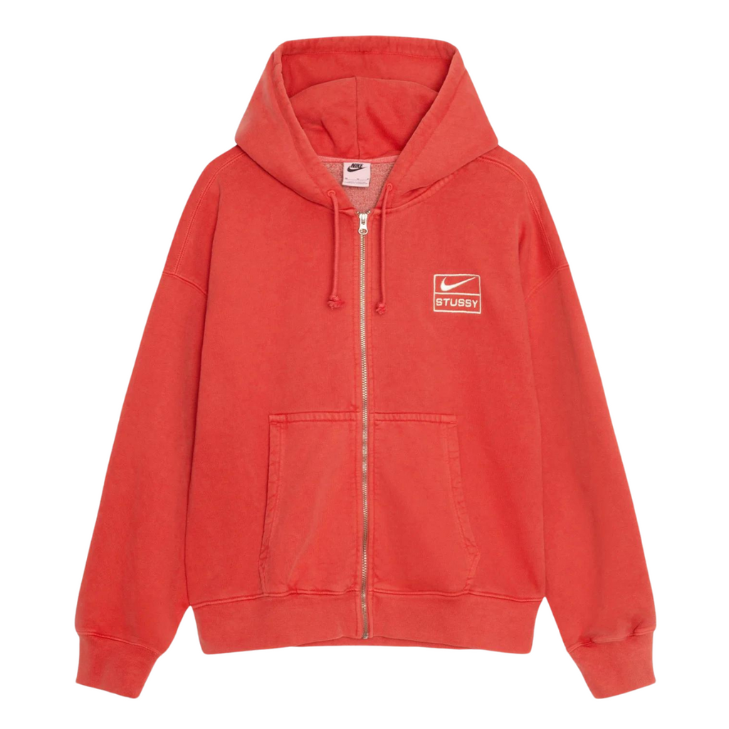 Shop the Nike x Stussy Pigment Dyed Fleece Zip Hoodie Habanero Red (FW23) at au.sell
