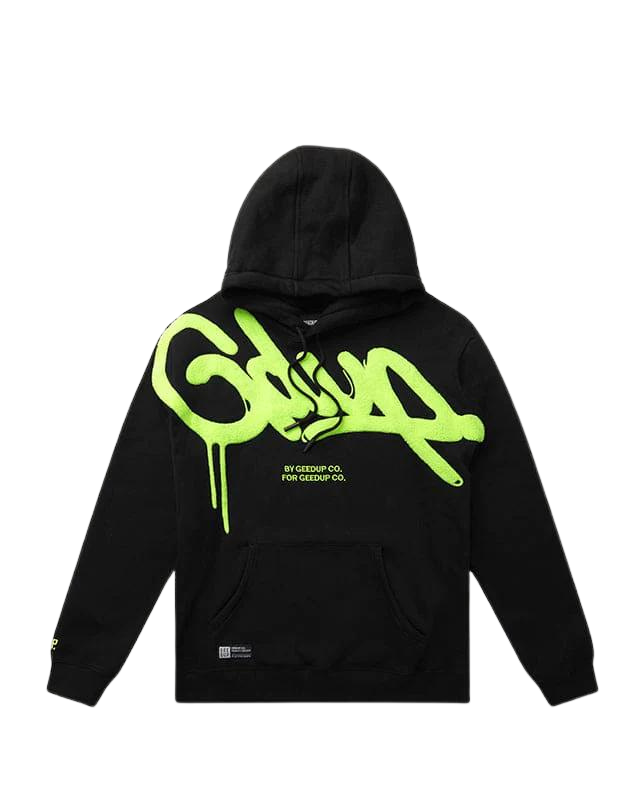 Geedup Handstyle Hoodie Black Hyper Yellow - Free shipping in Australia at au.sell store