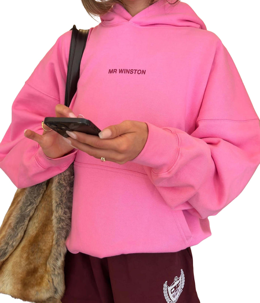 Front of Mr Winston Limited Edition Beverly Pink Puff Hoodie au.sell store