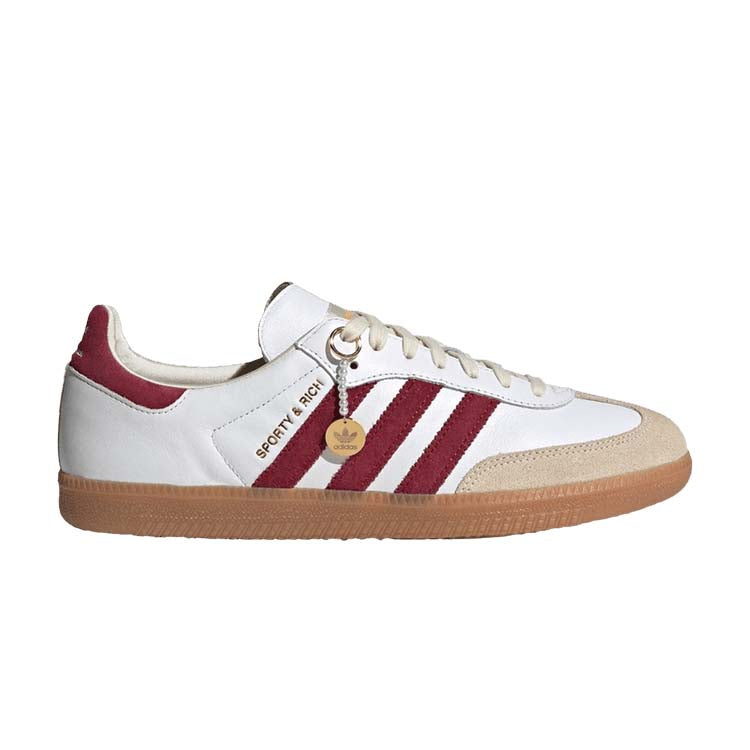 The adidas Samba OG x Sporty & Rich "White Collegiate Burgundy"  is available at au.sell