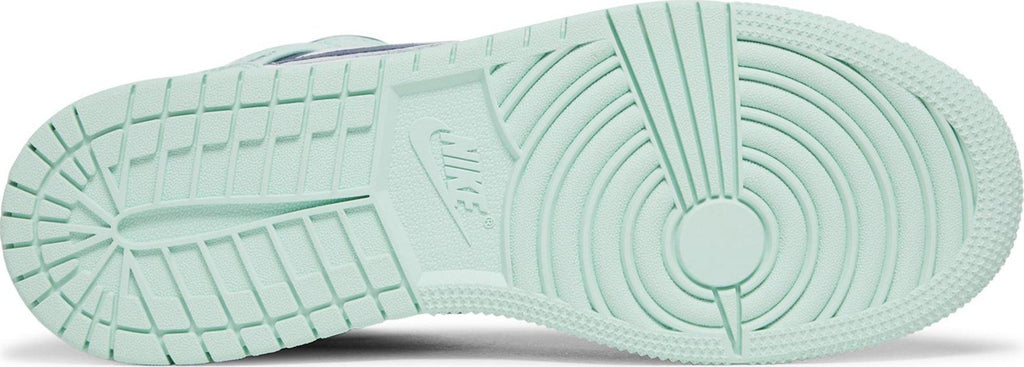 Soles of Nike Air Jordan 1 Mid "Blue Mint" (GS) au.sell store