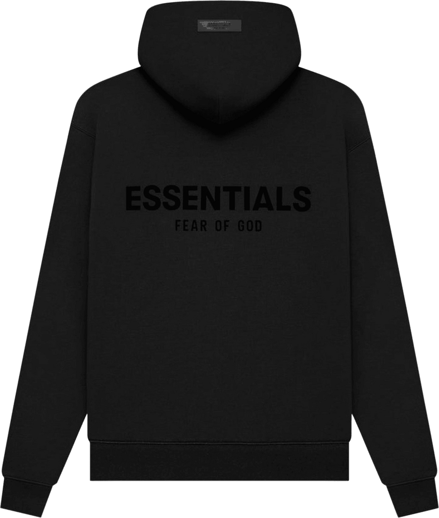 Back of Fear of God Essentials Hoodie Stretch Limo - Black (SS22) au.sell store