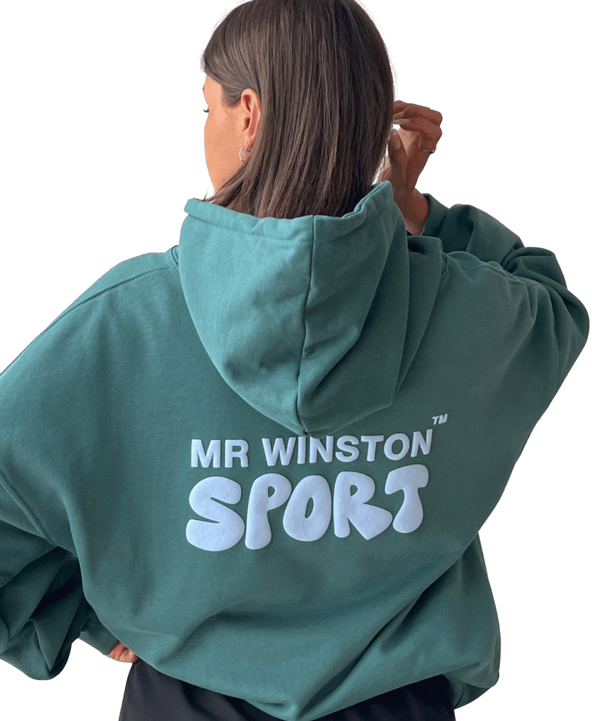 Back of Mr Winston Forest Puff Hoodie au.sell store