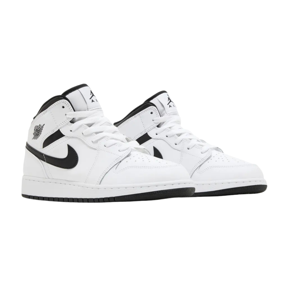 Nike Air Jordan 1 Mid "White Black" (GS) - Free Express Shipping in Australia