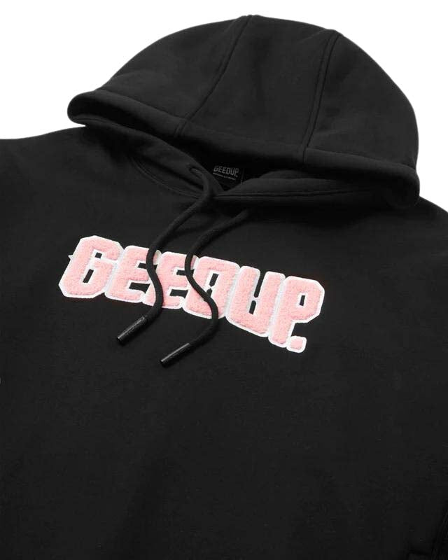 Close up of Geedup 13YR Play For Keeps Hoodie Black Pink au.sell store