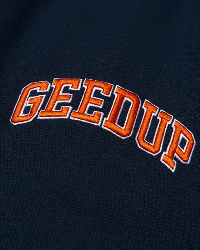 Shop the Geedup Team Logo Trackpants Navy Burnt Orange with free postage