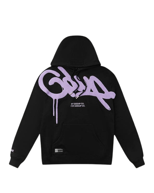 Geedup Handstyle Hoodie Black Lavender - Available in Australia at au.sell store