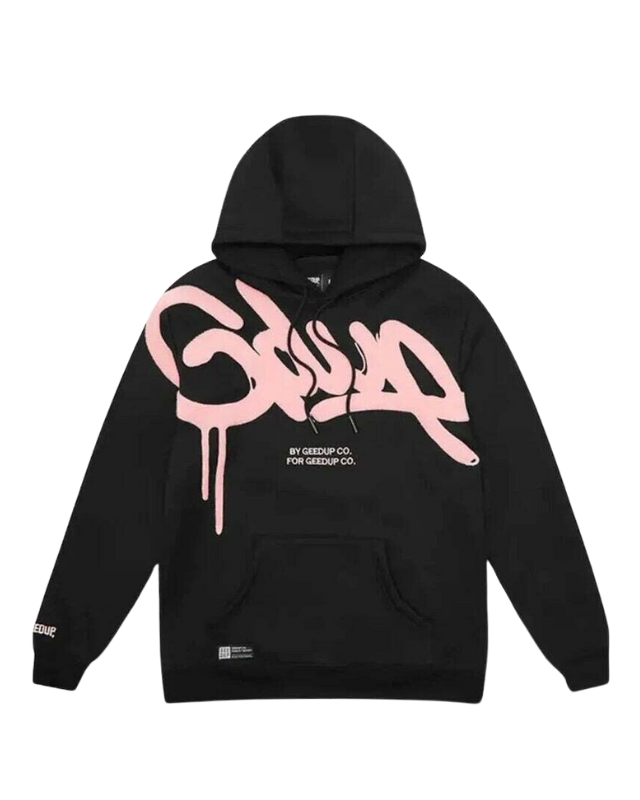 Geedup Handstyle Hoodie Black Pink - Available now at au.sell store