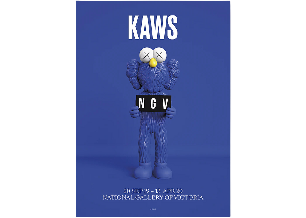 KAWS x NGV BFF Exhibition Poster Blue - Available in Australia only at au.sell store