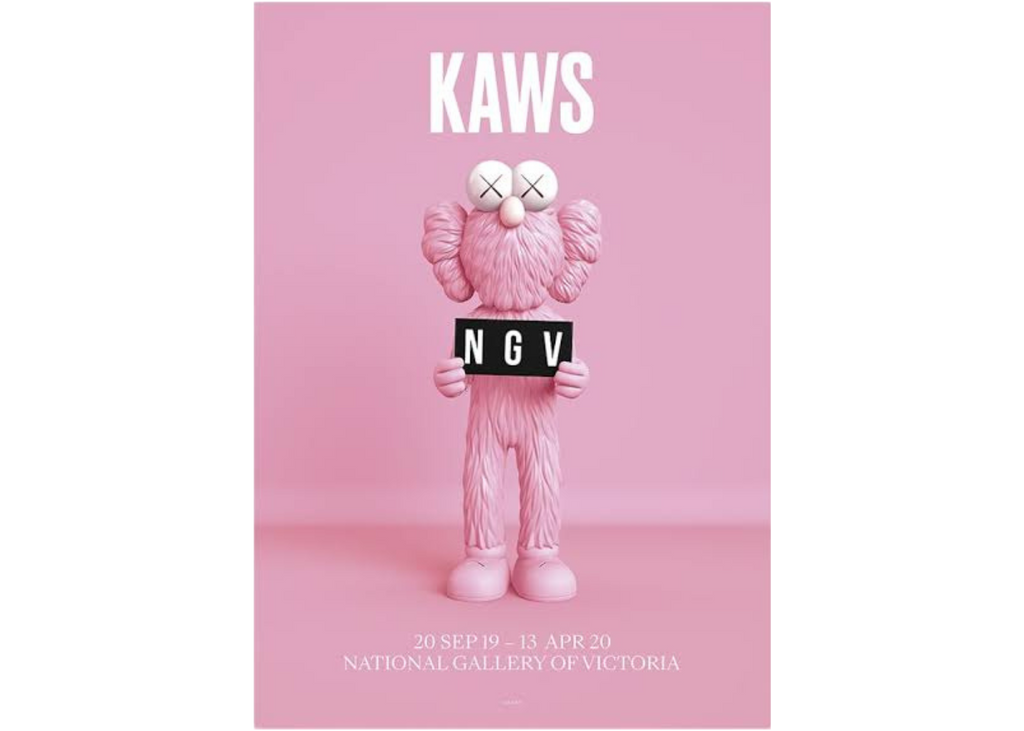 KAWS x NGV BFF Exhibition Poster Pink - Available in Australia only at au.sell store