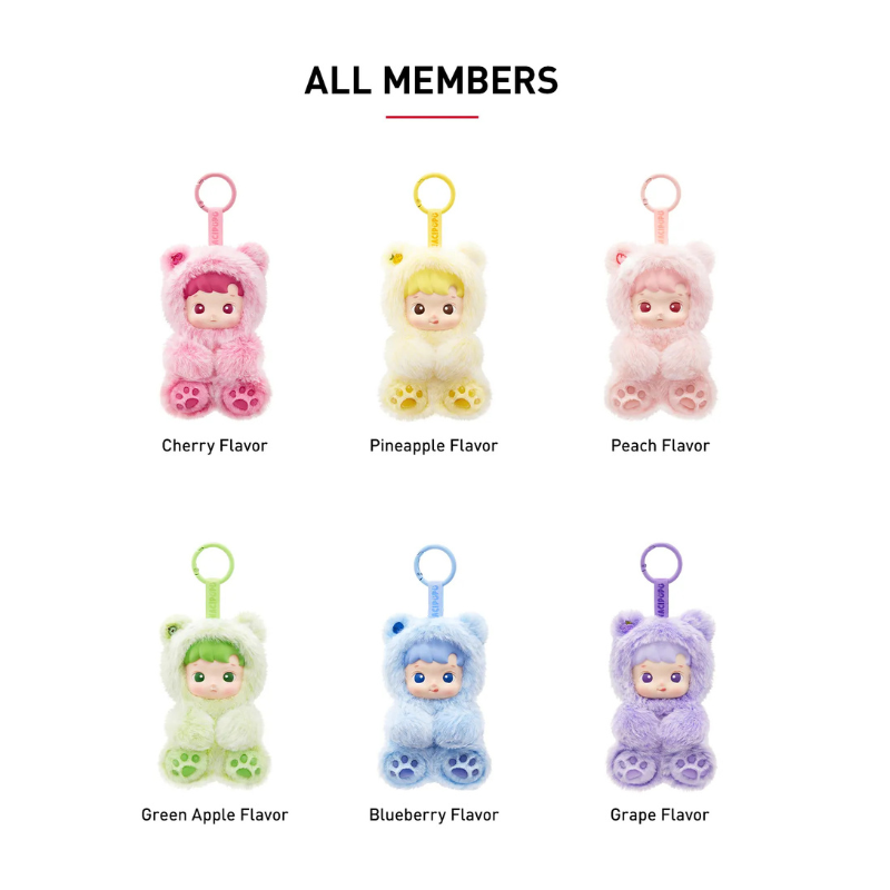 Members of the Pop Mart Hacipupu Gummy Bear Series Vinyl Plush Pendant 