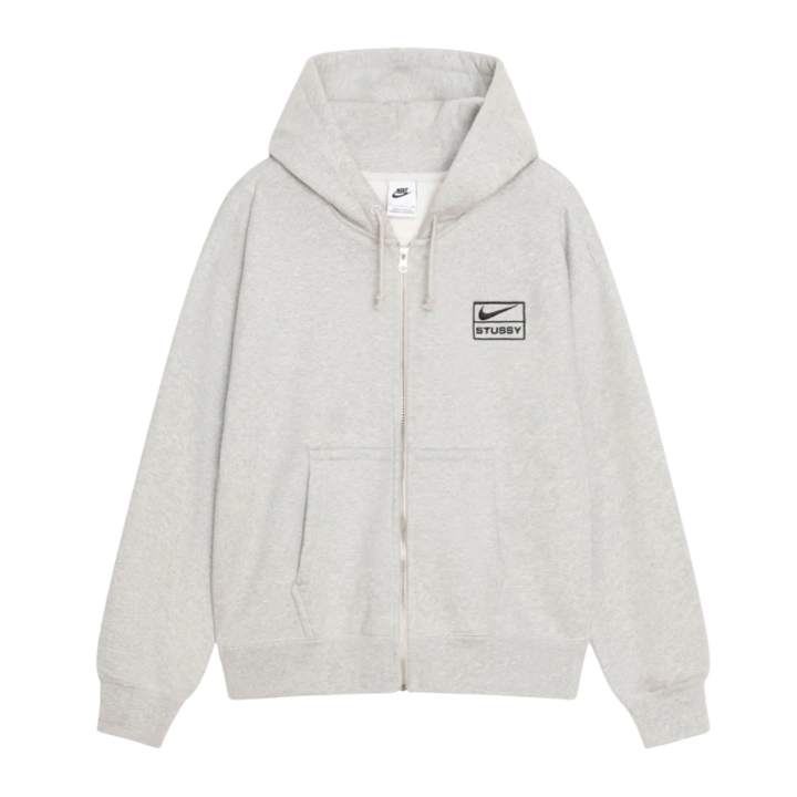 Nike x Stussy Fleece Zip Hoodie Grey Heather (FW25) | Available at au.sell