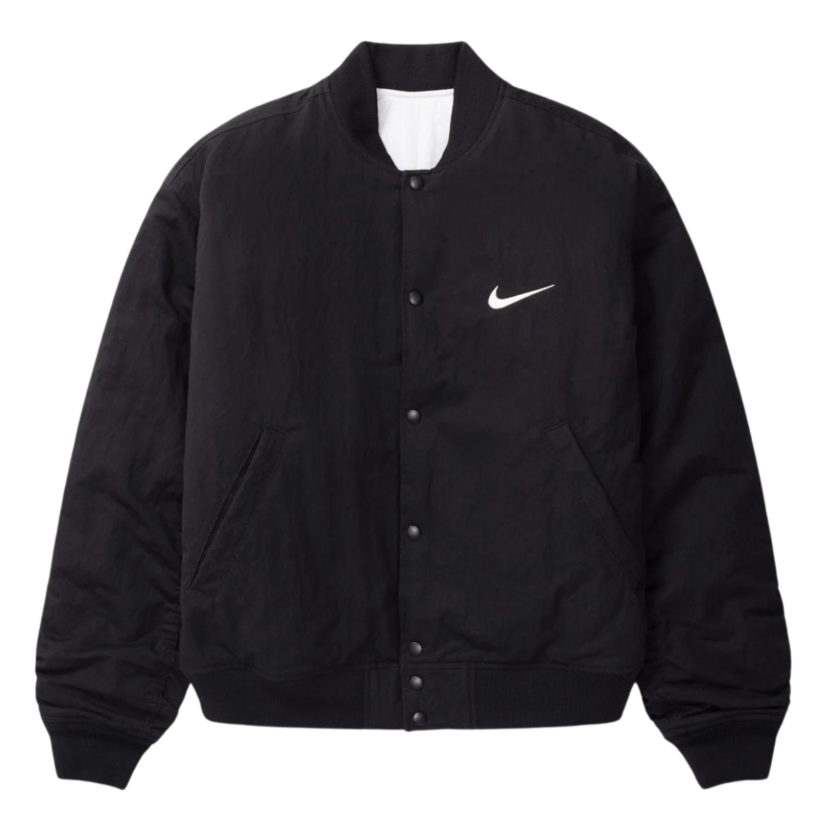 Nike x Stussy Reversible Varsity Jacket Black Sail FW23 au
