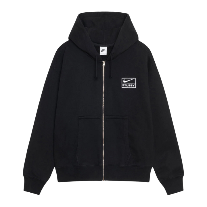 Nike x Stussy Stone Washed Fleece Zip Hoodie Black (FW25) - au.sell store