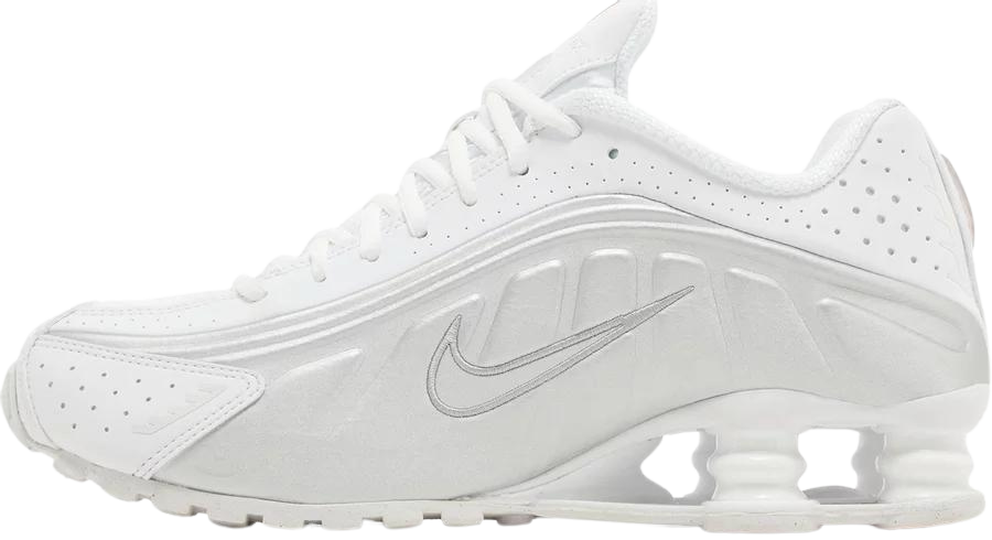 Nike Shox R4 White Metallic Silver (Women's) - Free express shipping