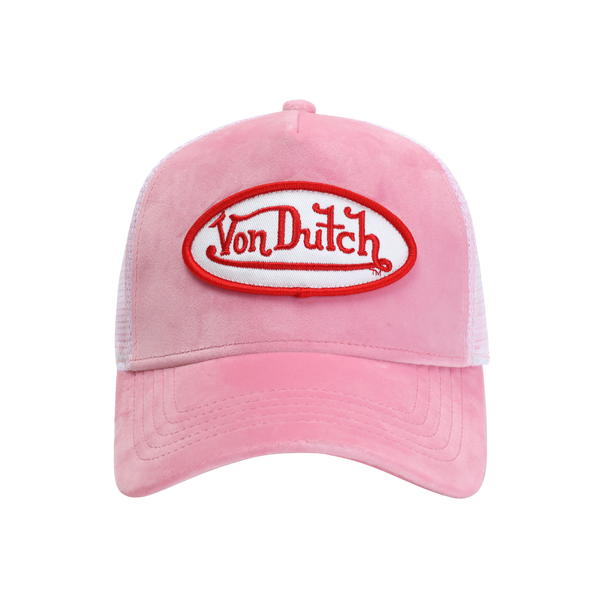 Von Dutch Velvet Trucker Cap Pink Velvet | Shop Von Dutch Hats at au.sell Australia