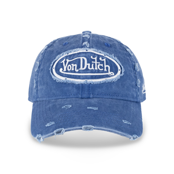 Von Dutch Distressed Dad Cap Washed Navy | Shop Von Dutch Hats at au.sell Australia