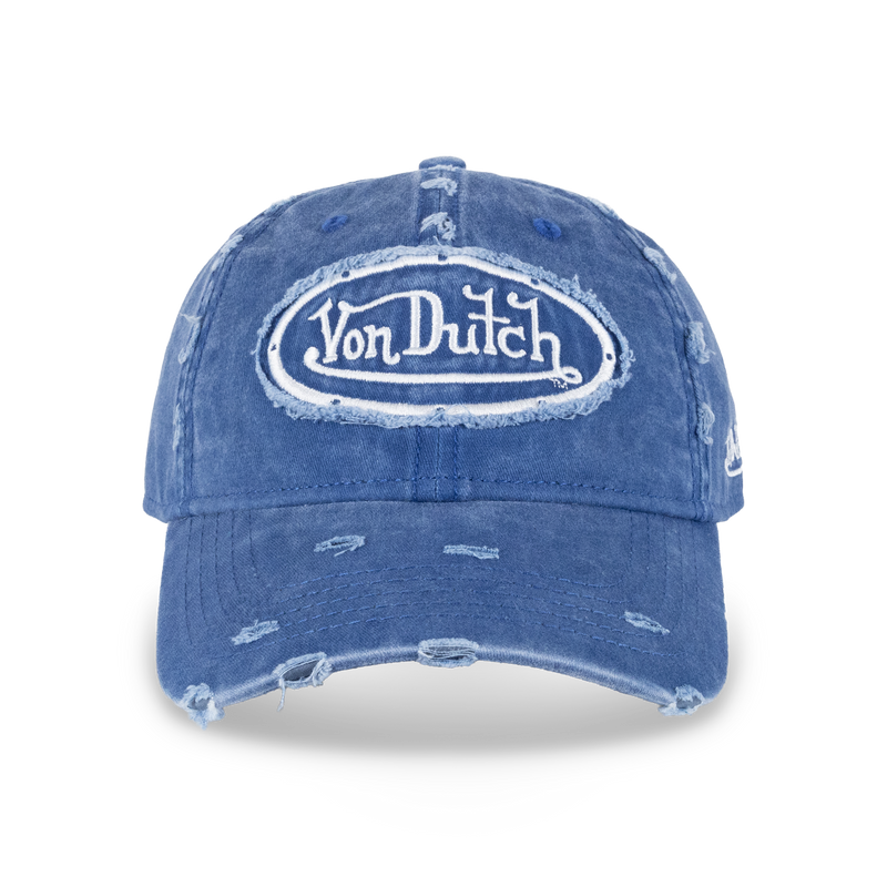 Von Dutch Distressed Dad Cap Washed Navy | Shop Von Dutch Hats at au.sell Australia