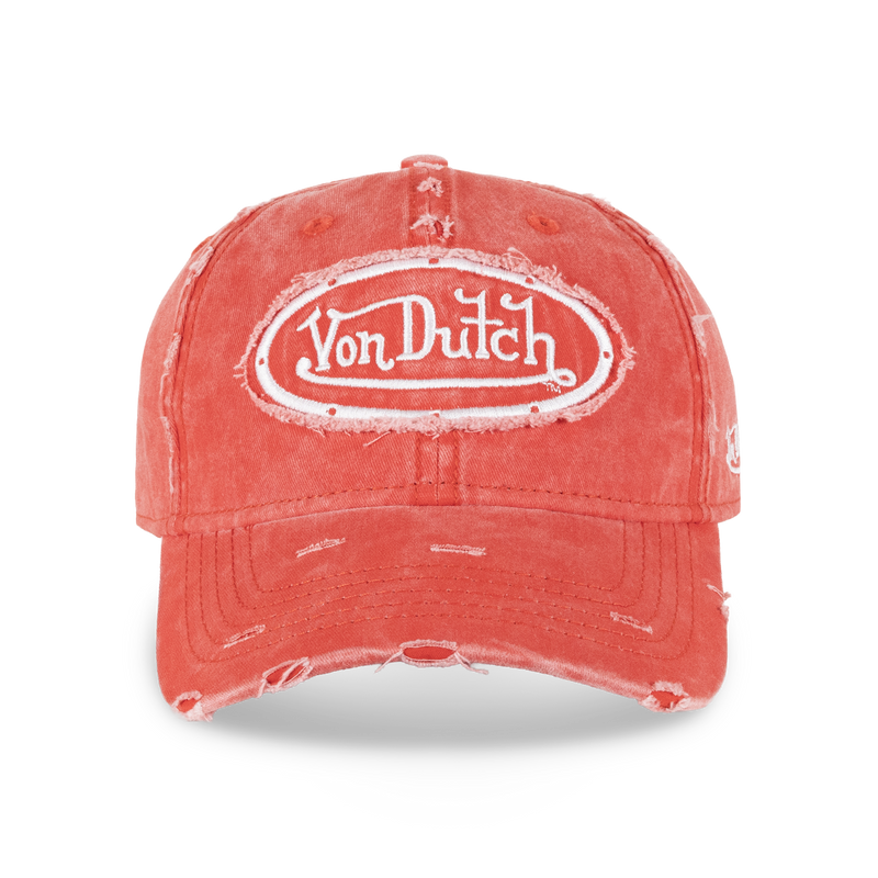 Von Dutch Distressed Dad Cap Washed Red | au.sell store Australia