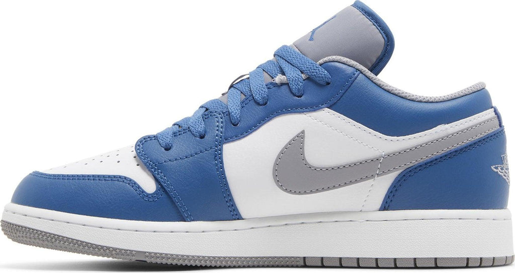 Side View Nike Air Jordan 1 Low "True Blue Cement" (GS) au.sell store