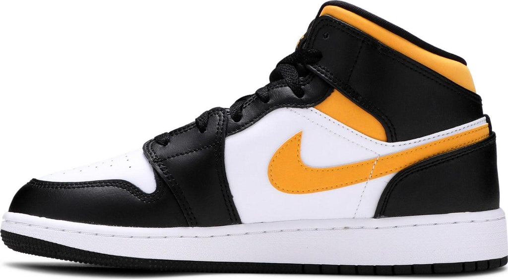 Side View of Nike Air Jordan 1 Mid "White Pollen Black" (GS) au.sell store