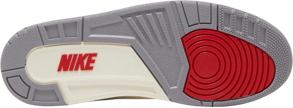 Soles of Nike Air Jordan 3 Retro "White Cement Reimagined" au.sell